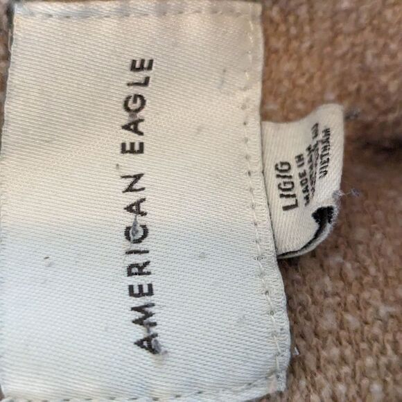 American Eagle Tan Cropped Hoodie Sweatshirt - Picture 5 of 6